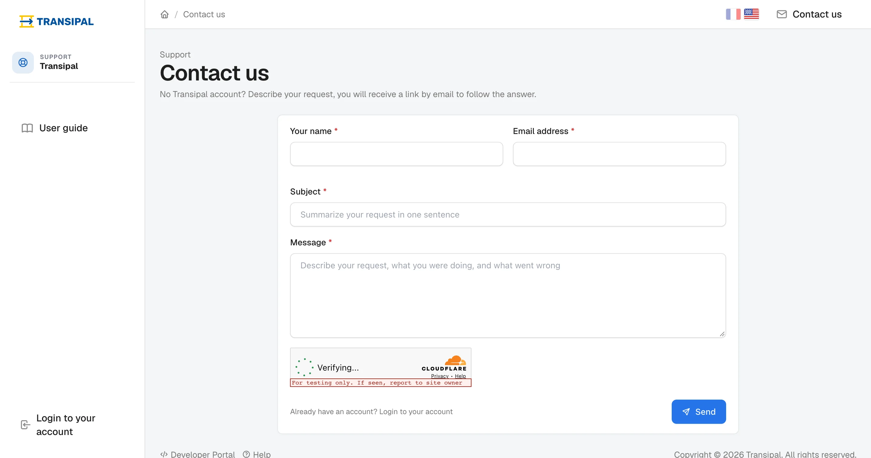 The contact form