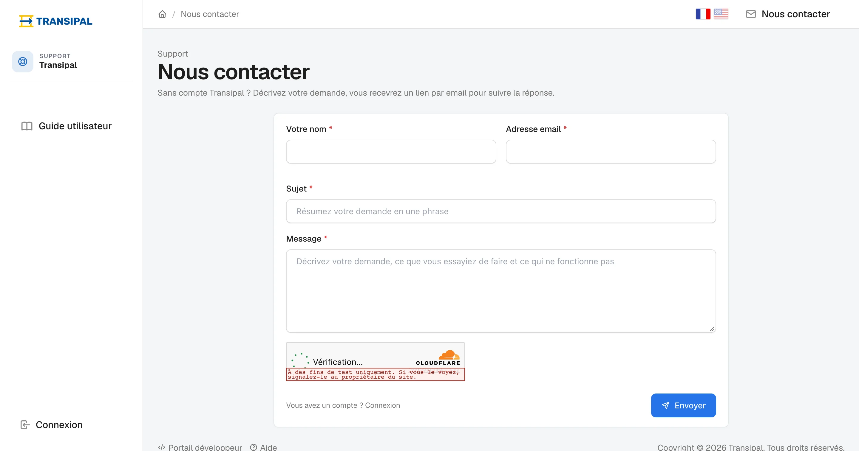 Le formulaire de contact